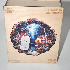 Purdicra Clownfish Journey Wooden Puzzle, 270 Pieces, Animal Shaped Jigsaw, 13.4